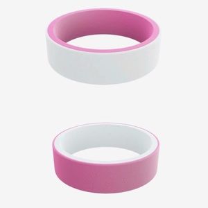 Qalo Reversible Silicone Ring Fuscia Pink White Womens Wedding Ring Size 5 8